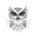 A serene owl sitting on a branch adorned with Egyptian hieroglyphs tattoo design idea
