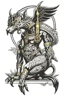 Anubis scales used to weigh tattoo design idea