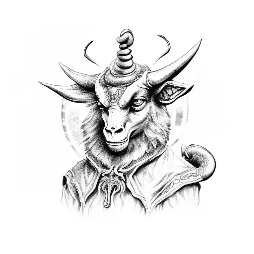 cute baphomet tattoo design idea