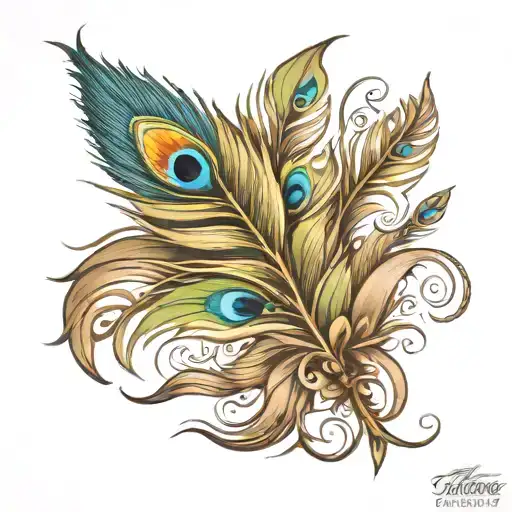 peacock feather feather feather tattoo design idea