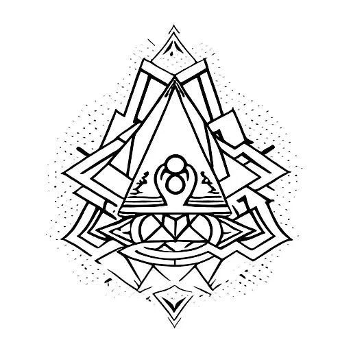 pyramid within a Hamsa Symbol tattoo design idea