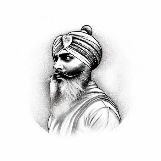 sikh warrior going into battle tattoo design idea