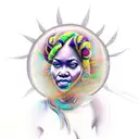 african goddess with locs reaching spiritual enlightenment  tattoo design idea
