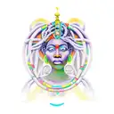 african goddess with locs reaching spiritual enlightenment  tattoo design idea