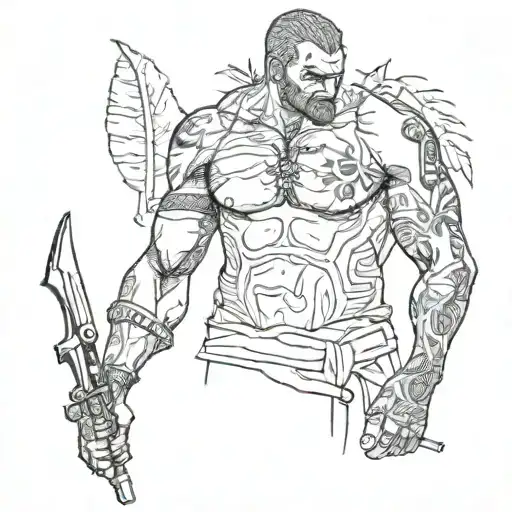 make sketches of tattoos (sleeve) similar to the ones Jason Brody has from FarCry 3. tattoo design idea