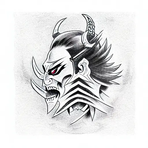 samurai demon tattoo design idea