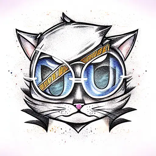 cat knight tattoo design idea