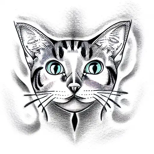 cat maniac tattoo design idea