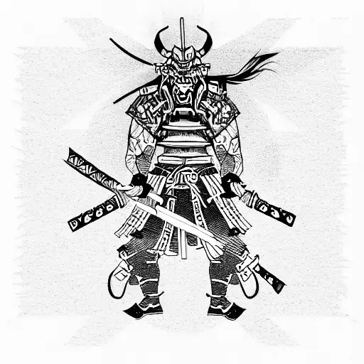 samurai demon tattoo design idea