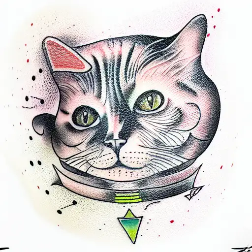 fat cat tattoo design idea