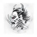 samurai demon tattoo design idea