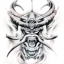 samurai demon tattoo design idea