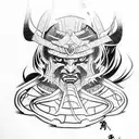 samurai demon tattoo design idea