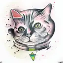 fat cat tattoo design idea