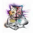 fat cat tattoo design idea