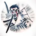samurai in akuma mask tattoo design idea