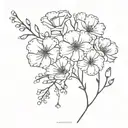 gypsophila flowers wrapped tattoo design idea