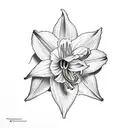 daffodil, lily and tulip tattoo design idea