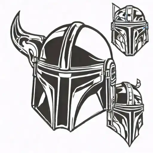 starwars Mandalorian helmet tattoo design idea