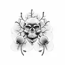 Tree with skull-shaped fruit tattoo design idea