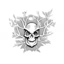 Tree with skull-shaped fruit tattoo design idea