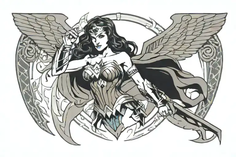 wonder woman tattoo design idea