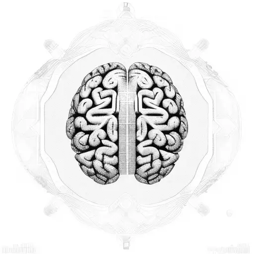 An intricate circuit board pattern forming the shape of a brain, showcasing the connection between technology and philosophy tattoo design idea