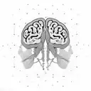 An intricate circuit board pattern forming the shape of a brain, showcasing the connection between technology and philosophy tattoo design idea