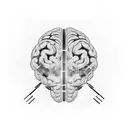 An intricate circuit board pattern forming the shape of a brain, showcasing the connection between technology and philosophy tattoo design idea