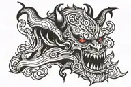 loved devil tattoo design idea