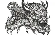 loved devil tattoo design idea