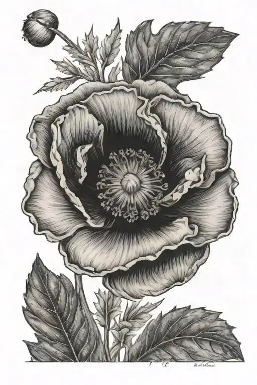 poppy flower, Puerto Rico flag, fear no evil, tattoo design idea