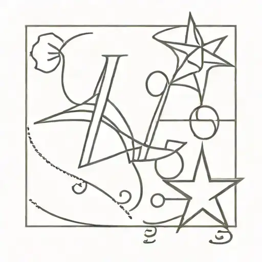 number 4 and 5 and Michelin star  tattoo design idea