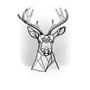 side view of a deer with antlers that looks to the front horizontal placement tattoo design idea
