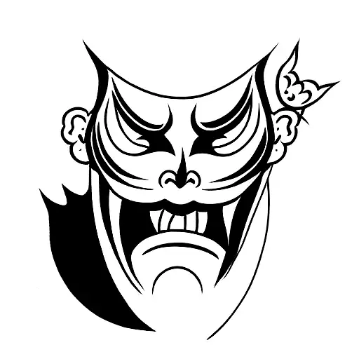 Hannya mask tattoo design idea