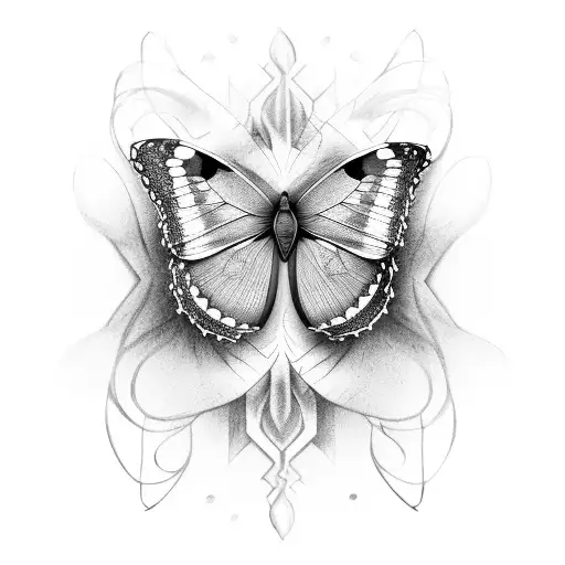  mariposa morpho helenor con la dualidad de la vida y la muerte.  tattoo design idea