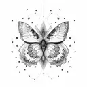  mariposa morpho helenor con la dualidad de la vida y la muerte.  tattoo design idea