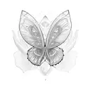  mariposa morpho helenor con la dualidad de la vida y la muerte.  tattoo design idea