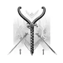 medieval sword with snake tattoo design idea