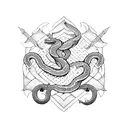 medieval sword with snake tattoo design idea