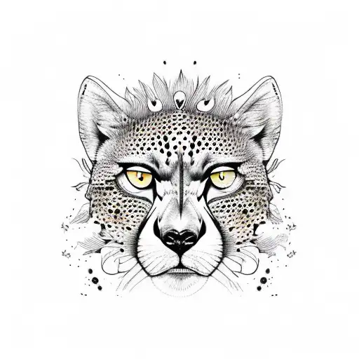 hungry cheetah  tattoo design idea