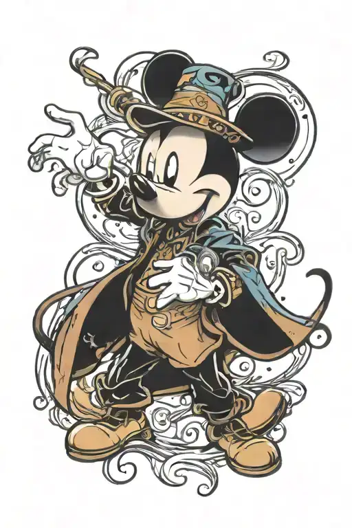 sorcerer Mickey Mouse tattoo design idea