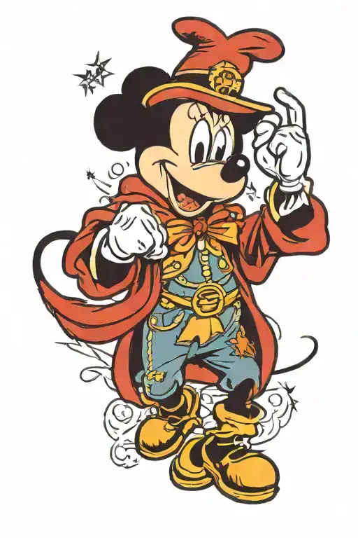 sorcerer Mickey Mouse tattoo design idea