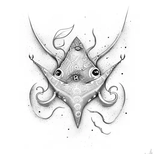 blue stingray and see tattoo design idea