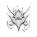 blue stingray and see tattoo design idea
