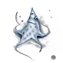 blue stingray and see tattoo design idea