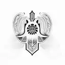 hamsa with chakras tattoo design idea