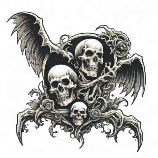 graveyard ghosts  tattoo design idea