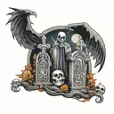 graveyard ghosts  tattoo design idea