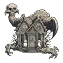 graveyard ghosts  tattoo design idea